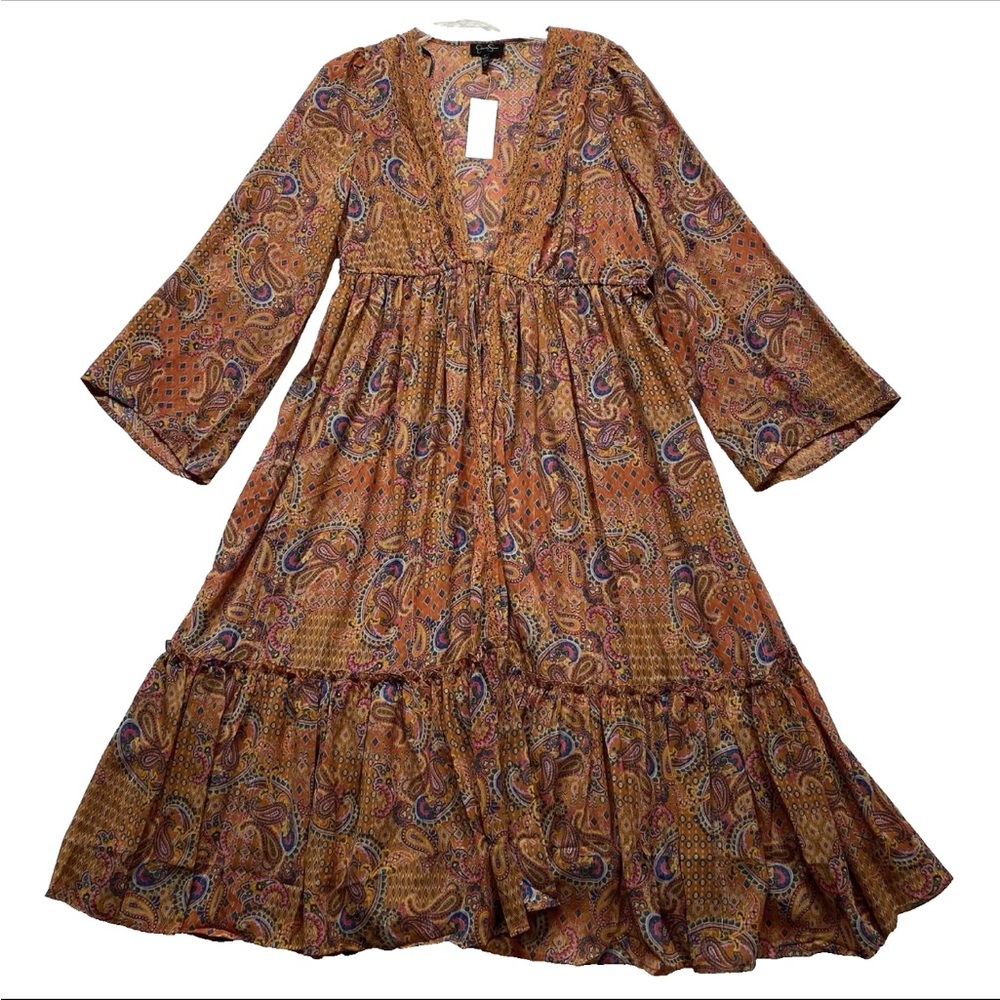 Jessica Simpson Vibrant Paisley coverup Dress